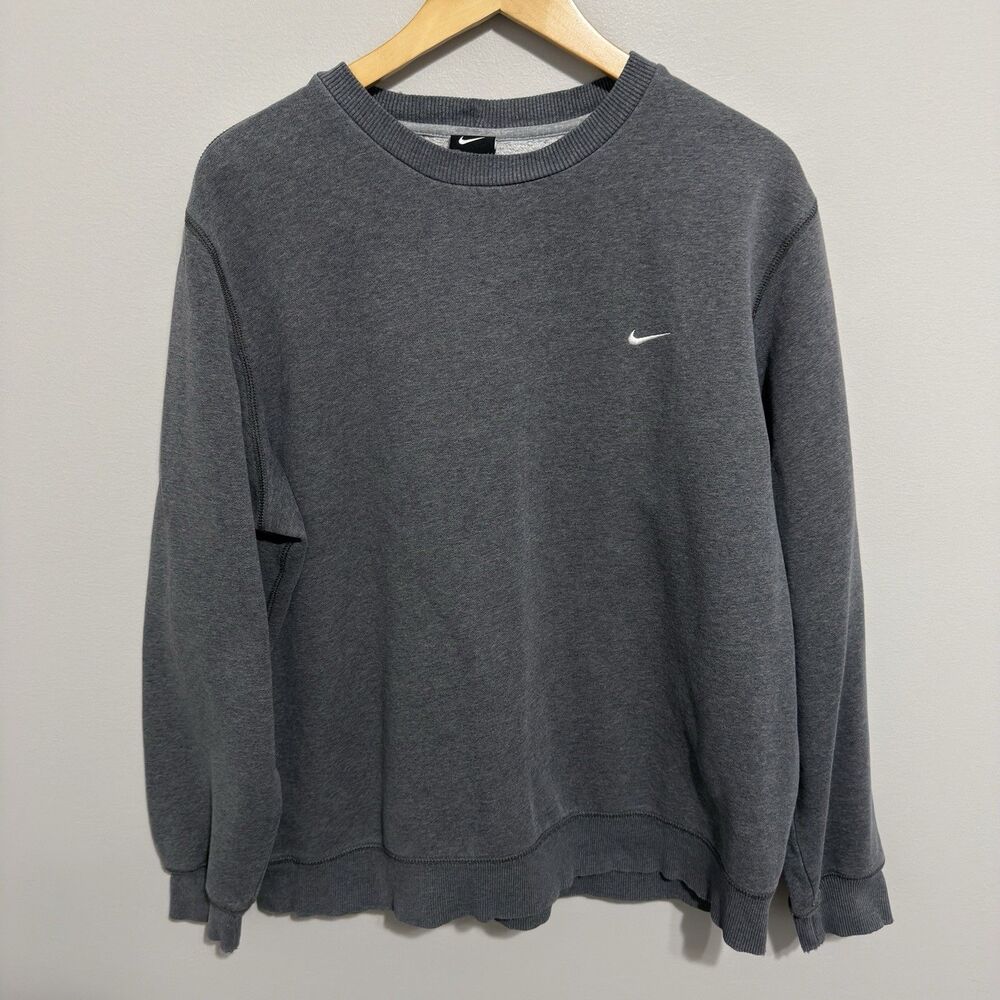 Vintage Nike Crewneck Sweatshirt Mens XL Gray Boxy 2000s Y2K Surf